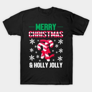 Merry christmas and holly jolly Christmas gift T-Shirt